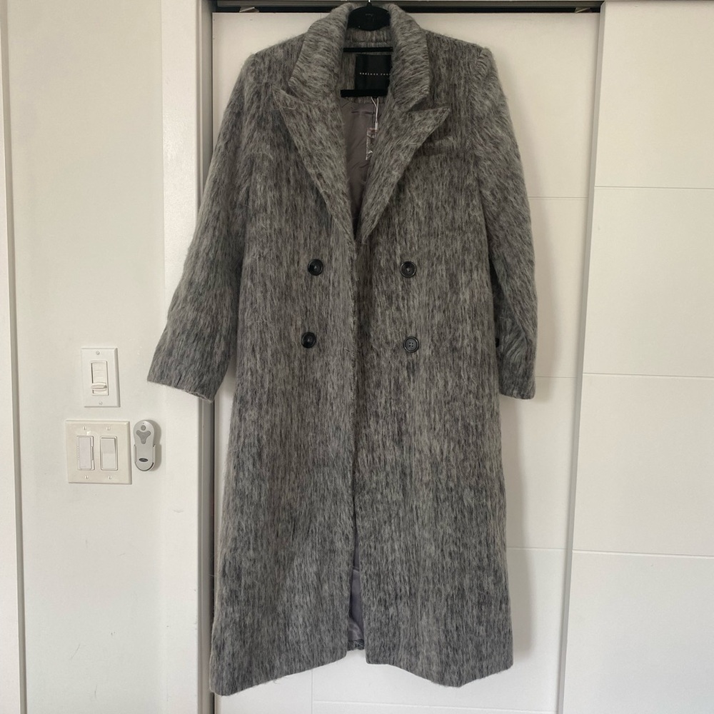 Grey Wool Blend Coat